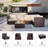 Fardin 5-Person Patio Wicker Sectional Seating Group with Cushions-969966214