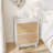 Fayola Farmhouse Brown 2 Drawers Nightstand with Ring Pattern-1925083651
