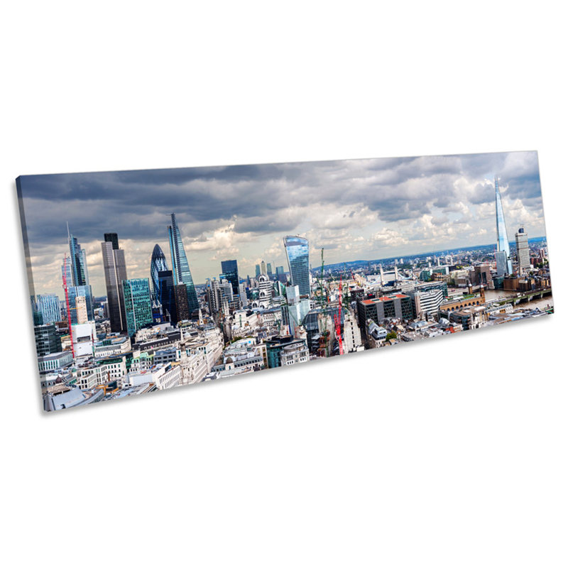 Skyline City London - Wrapped Canvas Panoramic Art Prints, 40.64cm H x 121.92cm W x 2cm D