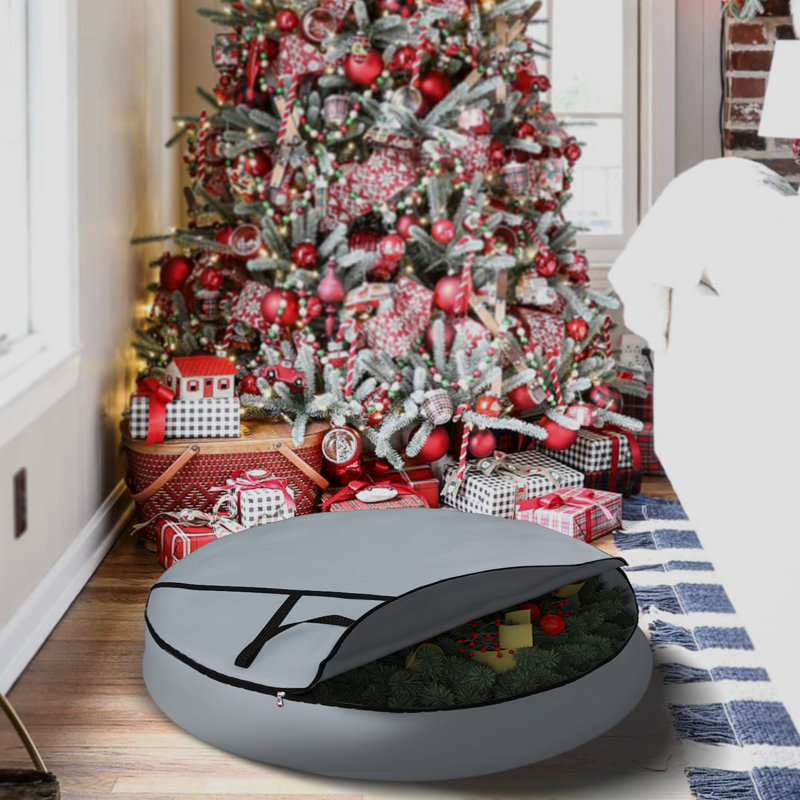 Wreath Storage, 17.8cm H x 50.8cm W x 2.5cm D, Grey