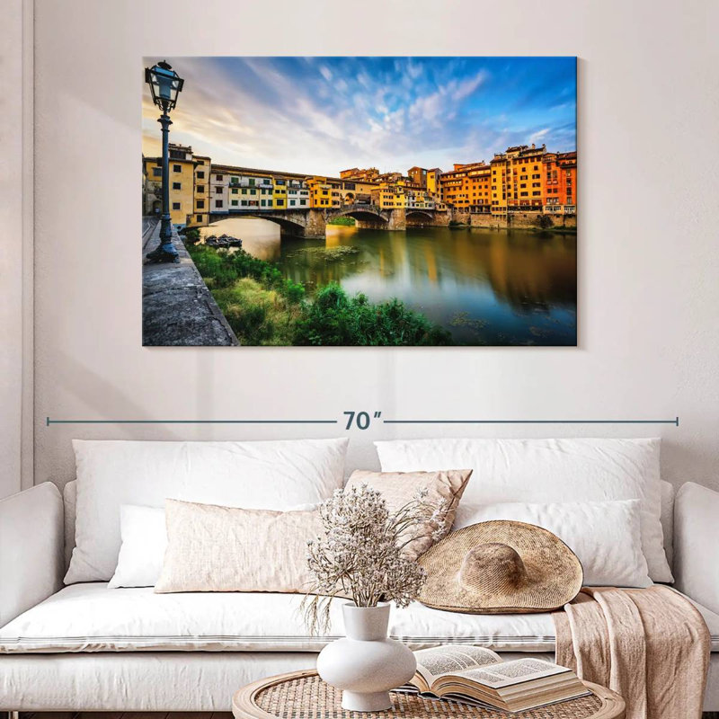 Ponte Vecchio, paysage fluvial, H 32 po x l 48 po