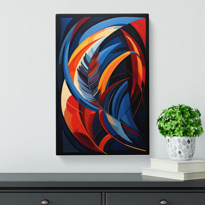 Feather Constructivism No.2 - Wrapped Canvas, 60cm H x 40cm W x 3cm D