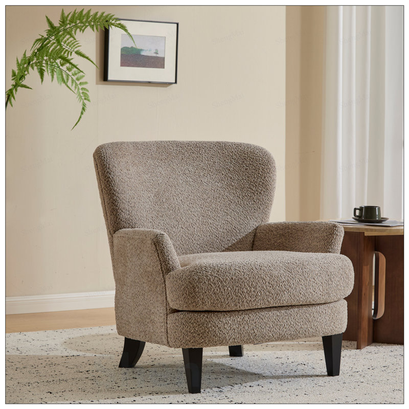 Fauteuil club rembourré Gerald Boucle