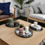 Elegant Iron and Glass Mirrored Decorative Trays Set - 18" x 18" x 3"