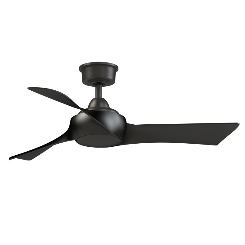 Wrap Custom 44 inch Indoor/Outdoor Ceiling Fan - Dark Bronze with Black blades, Black, Dark Bronze