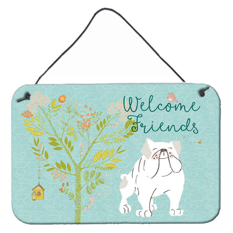 Décoration murale "welcome friends springer épagneul, Blanc cassé / vert, Welcome Friends Springer Spaniel