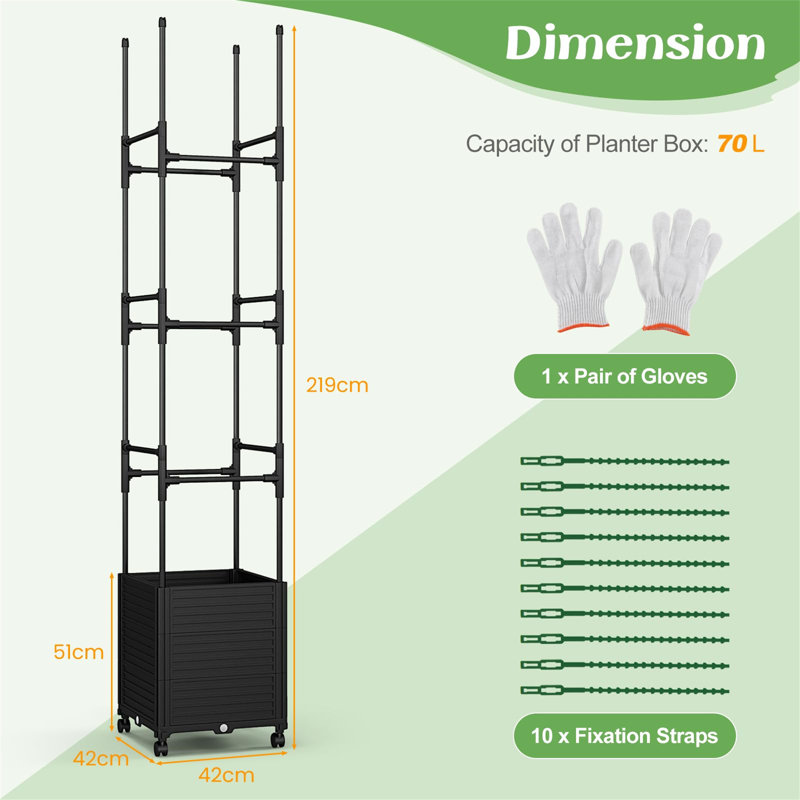 219cm H x 42cm W Metal Expanding