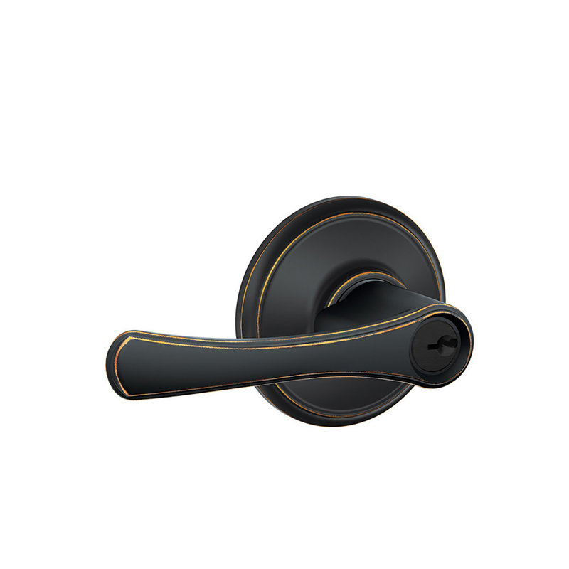 Avila Lever Keyed Entry Lock, Aged Bronze, Yes