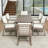 Outdoor Dining Set 5-Piece Outdoor Dining Set Patio Table And Chairs Set with Umbrella Hole-215623290