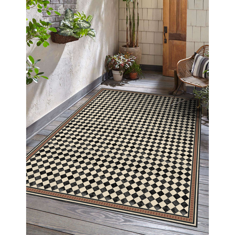 Bethsy Vinyl Machine Printed Area Rug, Rectangle 2'2" x 8'2.4"