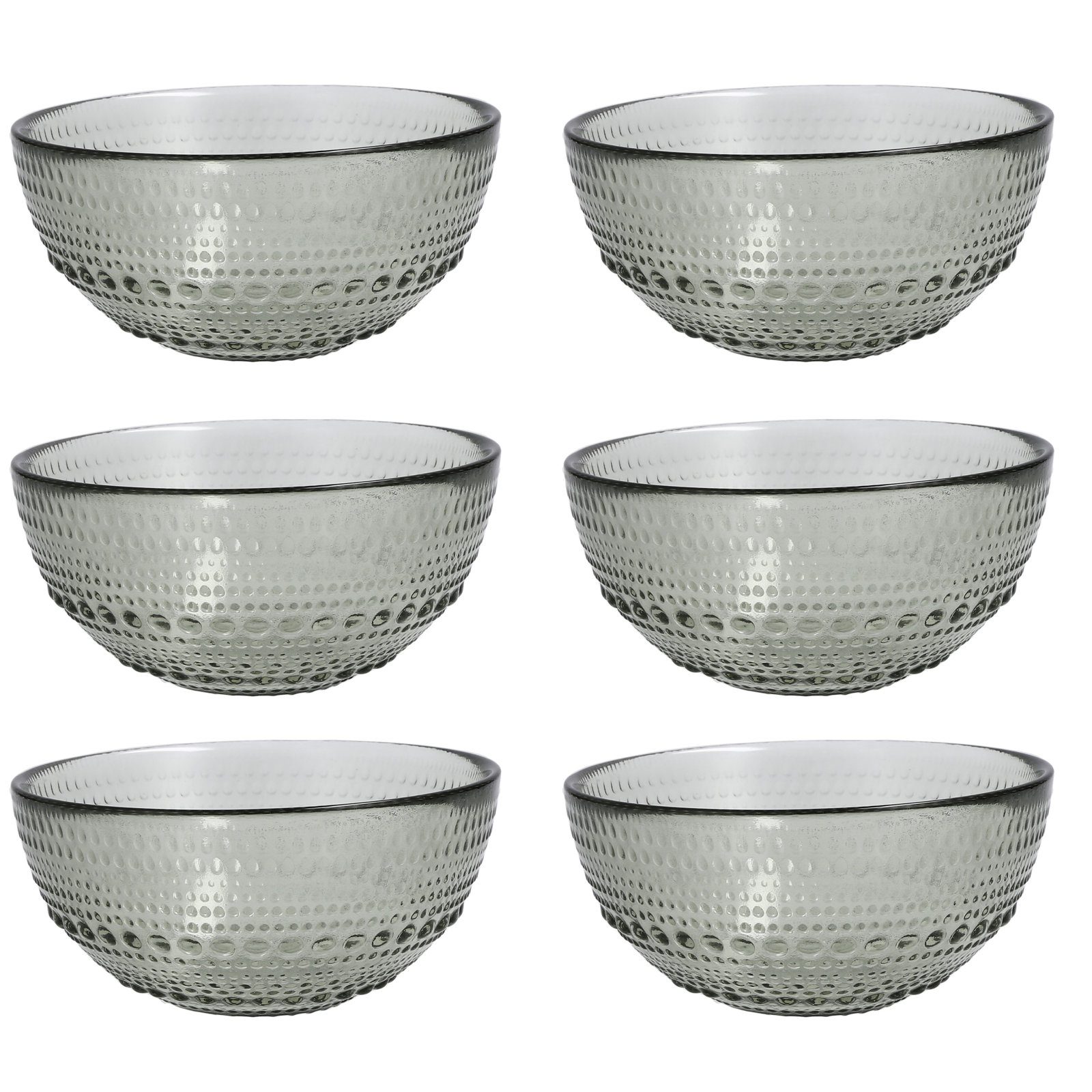 Jupiter Glass Cereal Bowl, Smoke Gray