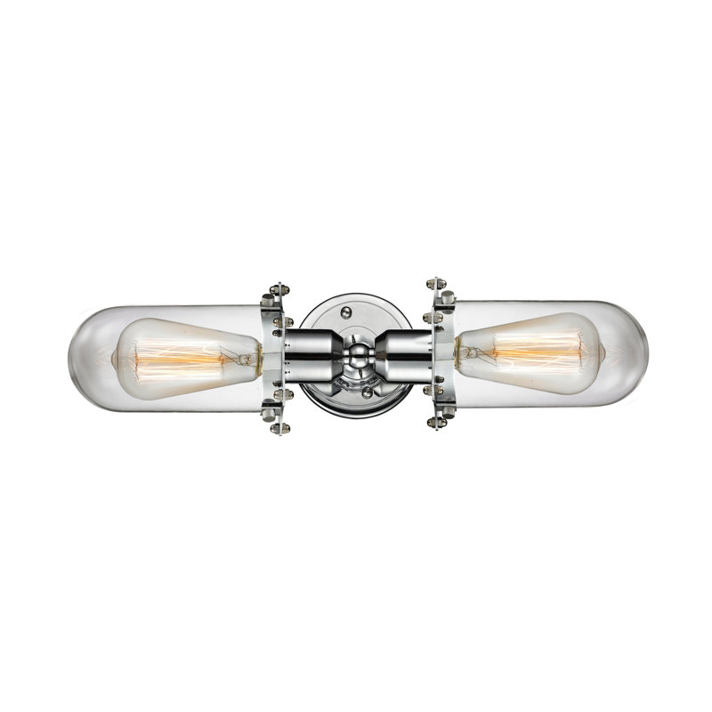 Éclairage pour meuble-lavabo 2 lumières Mikell, Transparent, Chrome poli