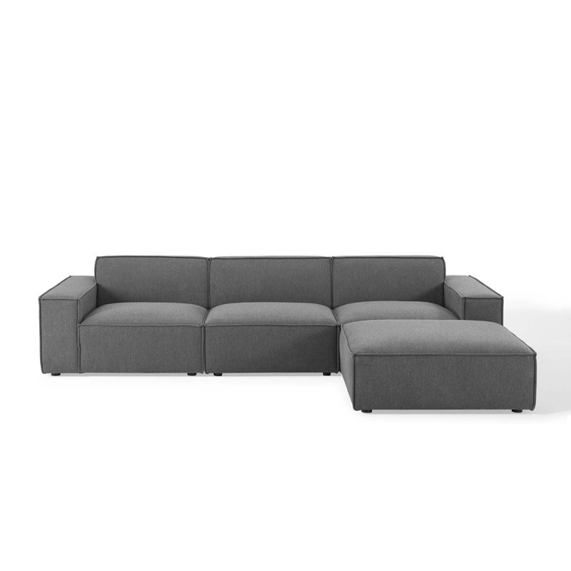 Restore 4-Piece Sectional Sofa, Charcoal Polyester