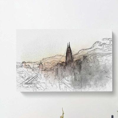 Petronas Towers Through The Clouds In Abstract - Wrapped Canvas Print