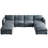 120.1" U-Shaped 8-Seater Modular Sectional Sofa with Storage Ottomans, Blue-176095619