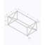 Table basse, décor, cocktail, rectangulaire, verre trempé transparent, métal chromé