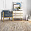 Tapis bleu / beige fabriqué à la main en jute et denim tressé Destrie-25853322