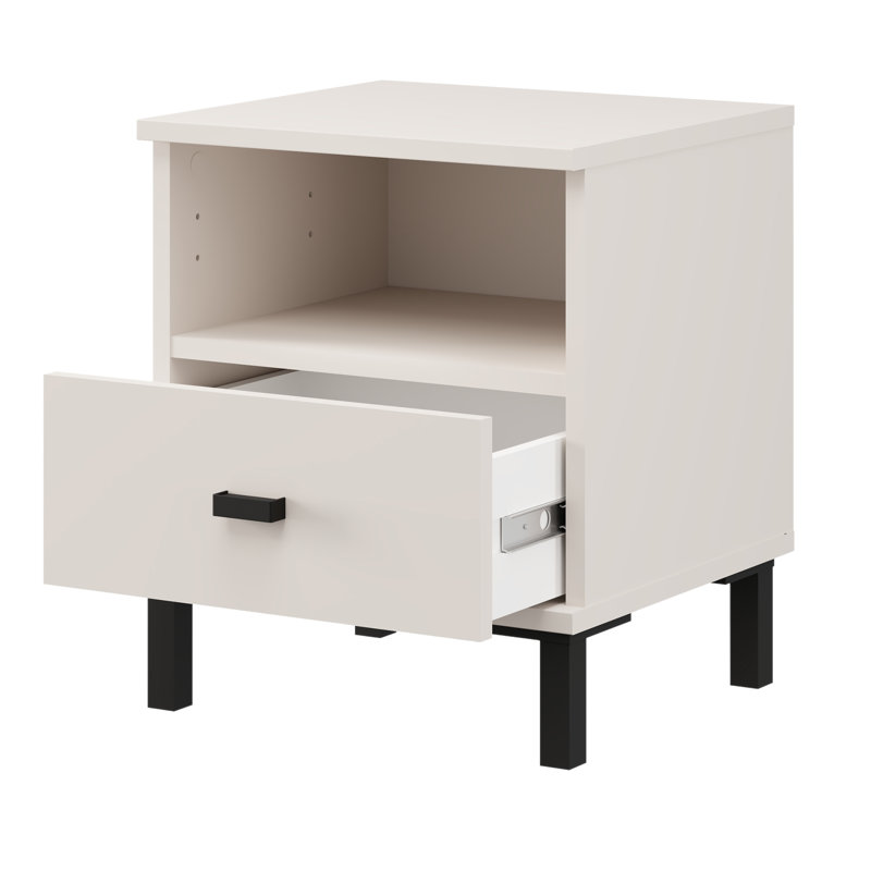 SALAMIS Bedside table, Opaque White, Cream