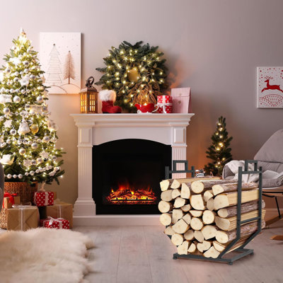 Thickened Metal Fireplace Original Wooden Frame