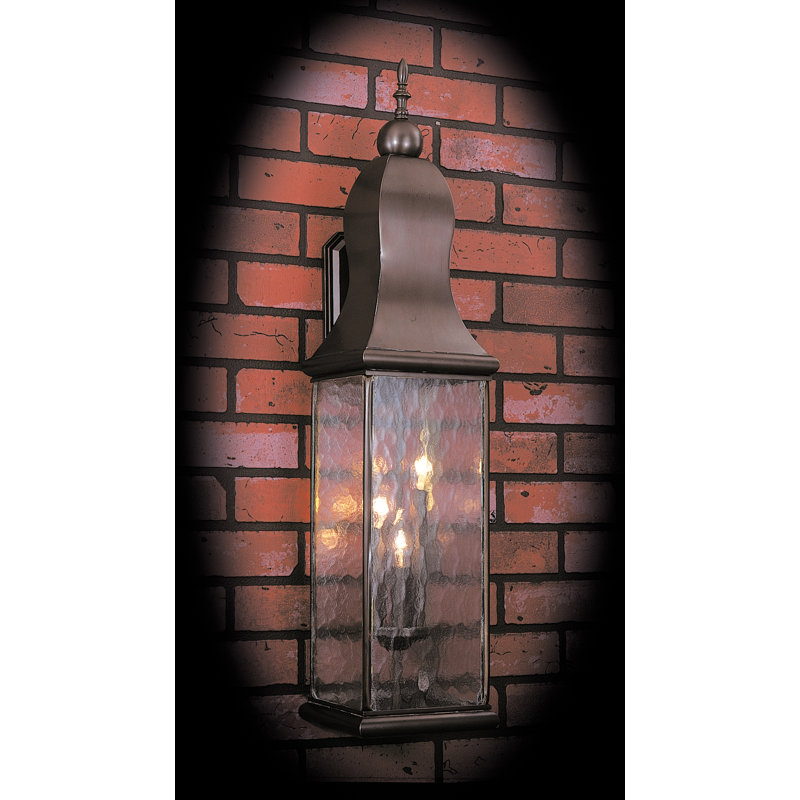 Lanterne murale d’extérieur 3 lumières Madge, 27,5 po x 6 po x 6,5 po, Bronze acajou