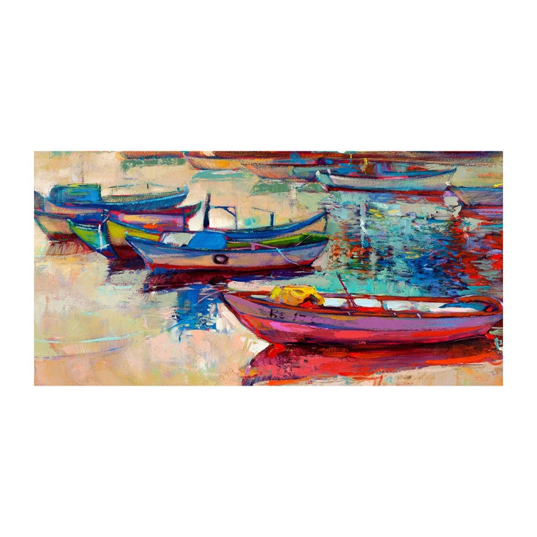 Colorful Boats - Wrapped Canvas Print