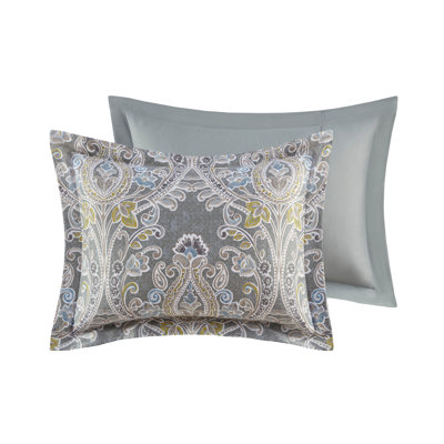 6 Piece Cotton Comforter Set Grey