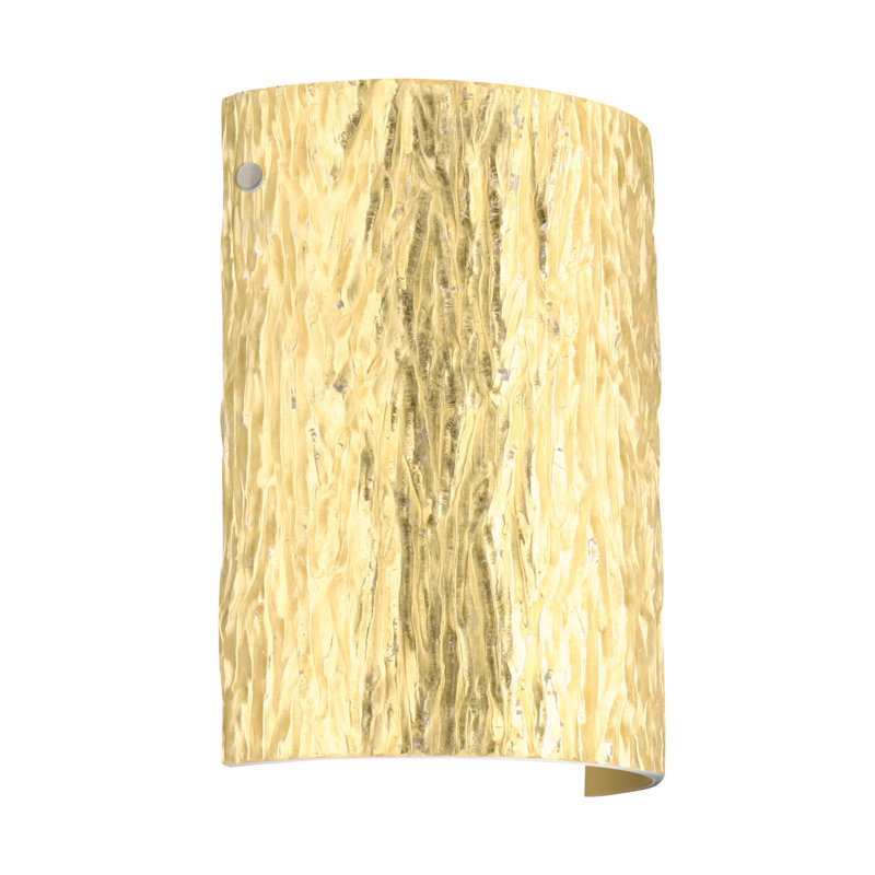 Plafonnier encastré 1 lumières Tamburo, Feuille dorée, DEL