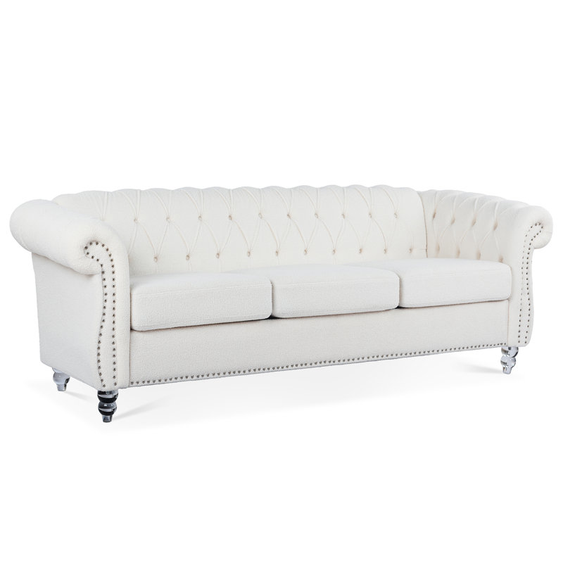 Canapé Chesterfield à accoudoirs roulés 3 places