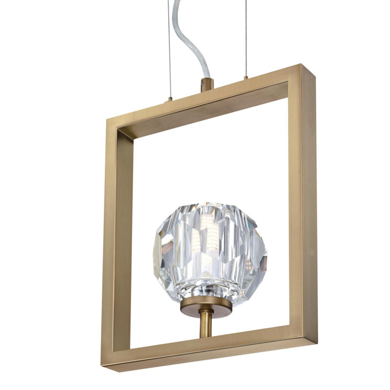 1 - Light Geometric Pendant, Brushed Brass