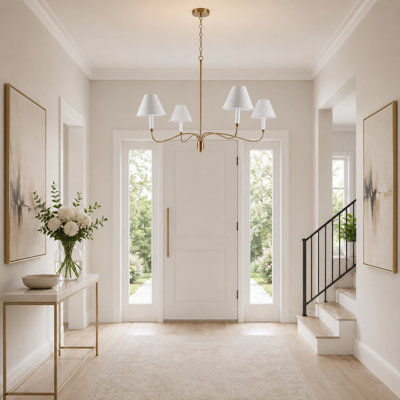 4-Light Dimmable Classic / Traditional Fabric chandelier