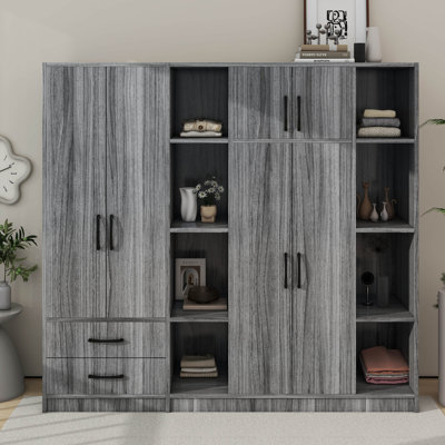 Armoire 6 portes avec 8 tablettes ouvertes