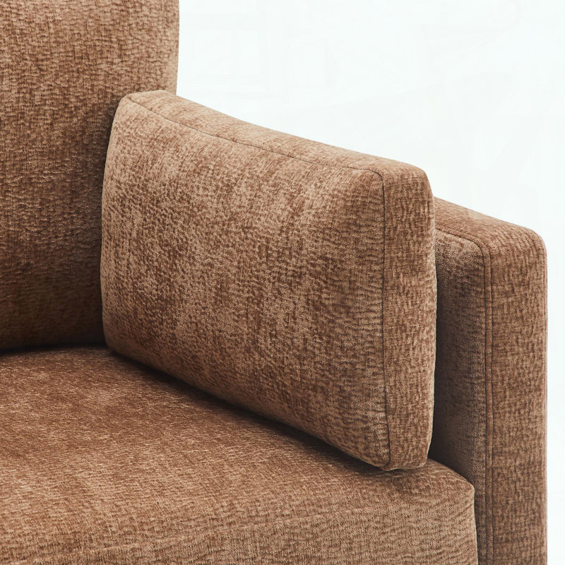 Chaise avec accoudoirs Chalco, Brun