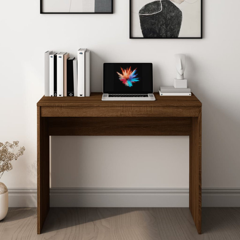 Neelam Desk Home Office Desk Computer Desk Workstation Table Engineered Wood, Brown Oak