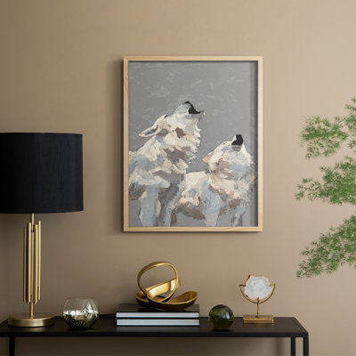 Midnight Wolves Framed Print - Solid Wood