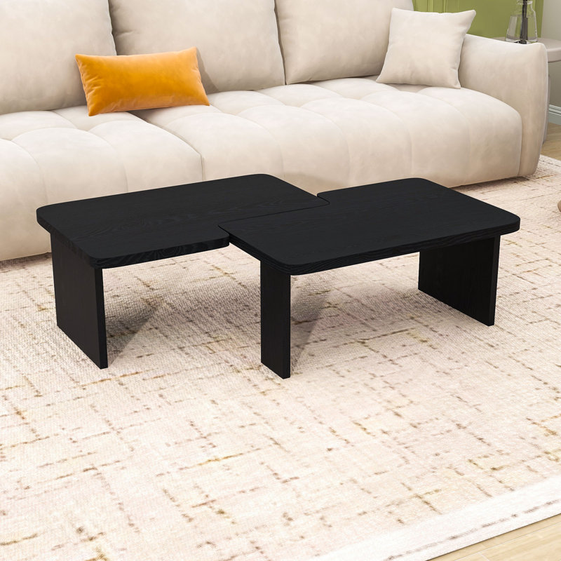 Table basse modulaire avec panneau de fibres à densité moyenne élégant pour des configurations polyvalentes, Noir