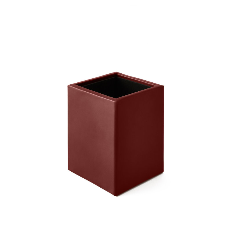 Camellia Leather Pen Holder, Burgundy Red