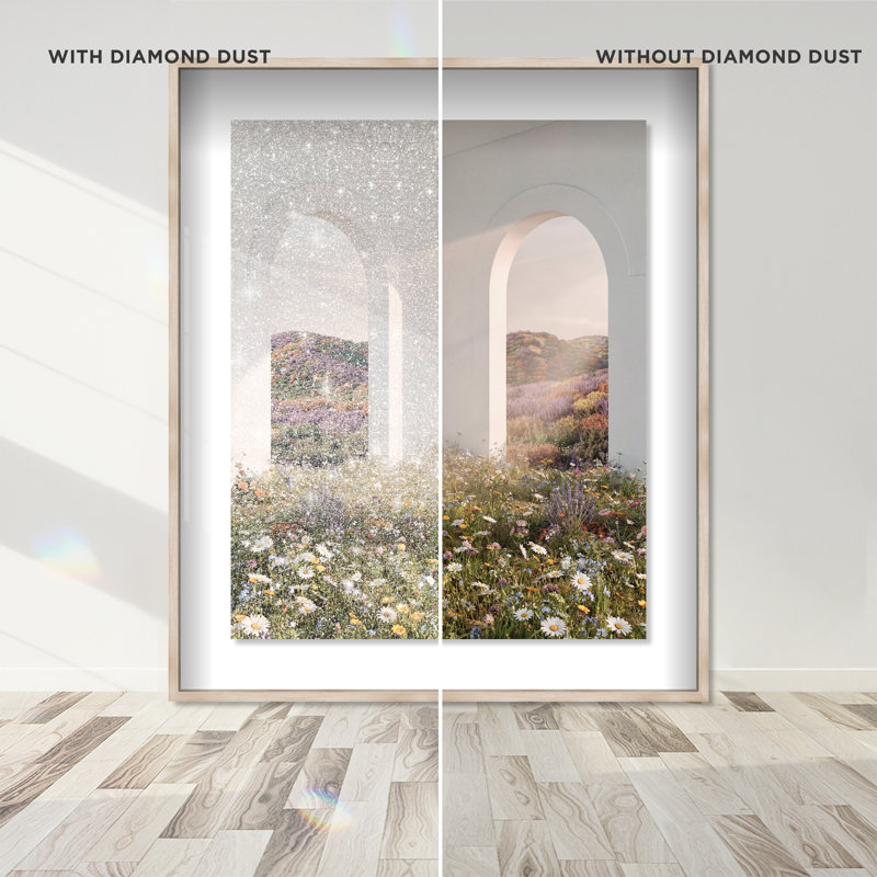 Sunlight Coming Through Framed Graphic Art, 46.5"H x 37.5"W, Natural Oak Shadowbox
