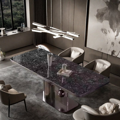 Table de salle à manger rectangulaire légère de luxe moderne