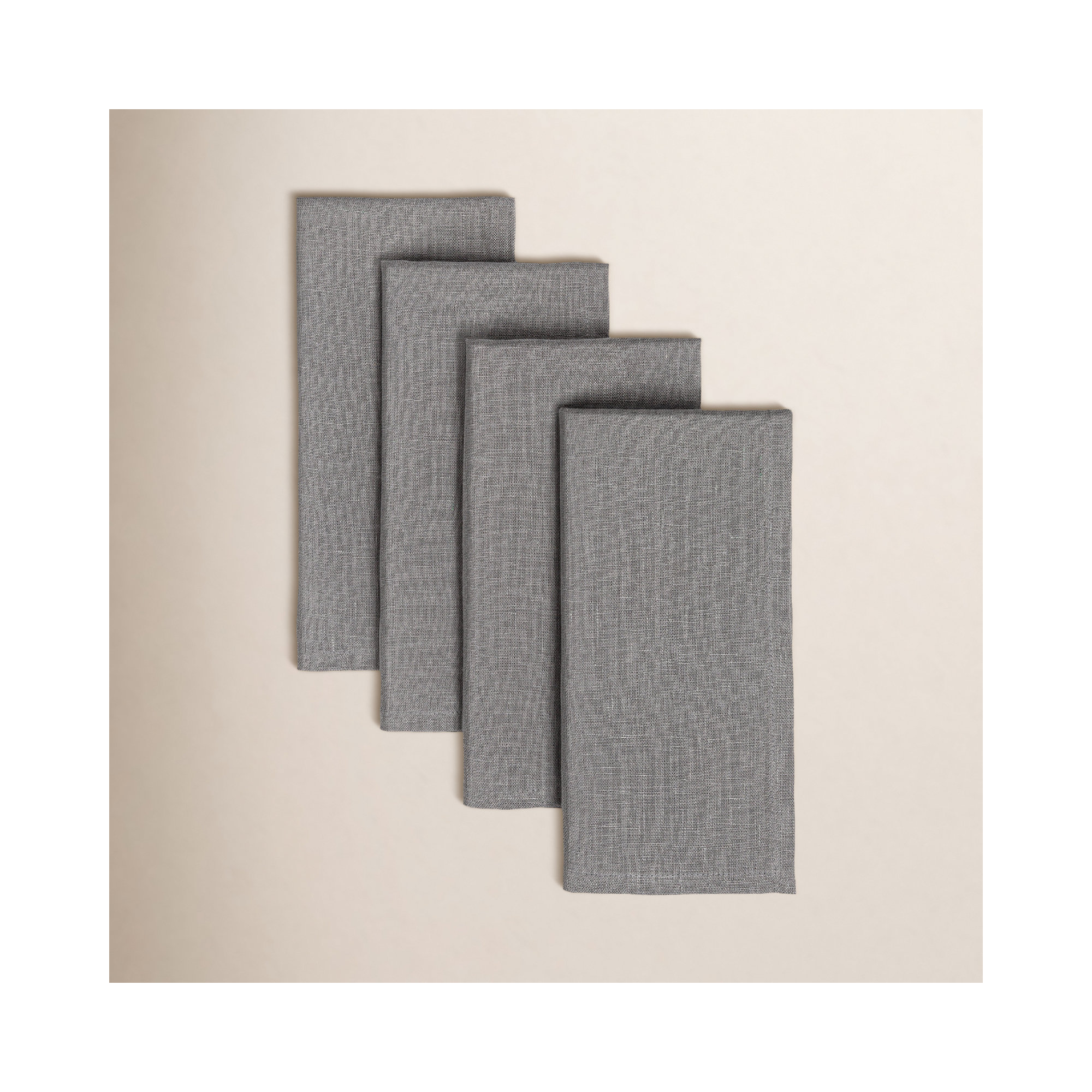 over&back 100% Linen Napkins, Gray