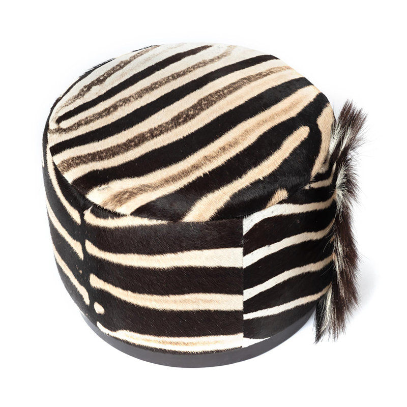 Round Hide Ottoman