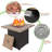 28Inch Outdoor Gas Fire Pit Table, 48000 . Square Propane Patio With . Bionic Wood Grain Lid. For Backyard, Garden, Party, Deck And Courtyard. Brown Steel. 27.93 In. Depth/Width, 24.14 Height, 63.36