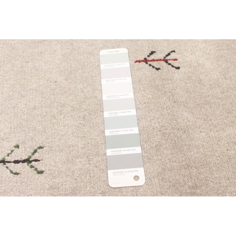 Tapis unique en laine noué à la main gris clair nouvel âge 5 pi 10 po x 8 pi 2 po Rossville