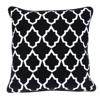100% Cotton Greek Key Zippered Pillow