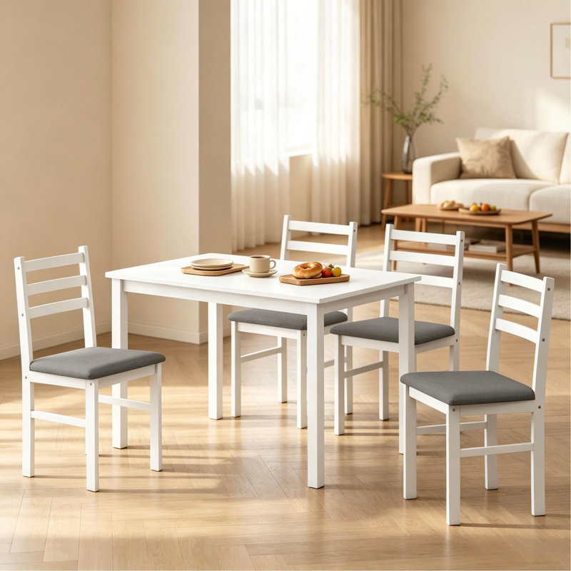 Ensemble de salle à manger compact 5 pièces, ensemble de table à manger moderne, table de cuisine élégante et chaise (seulement 4 pièces, 1 table)