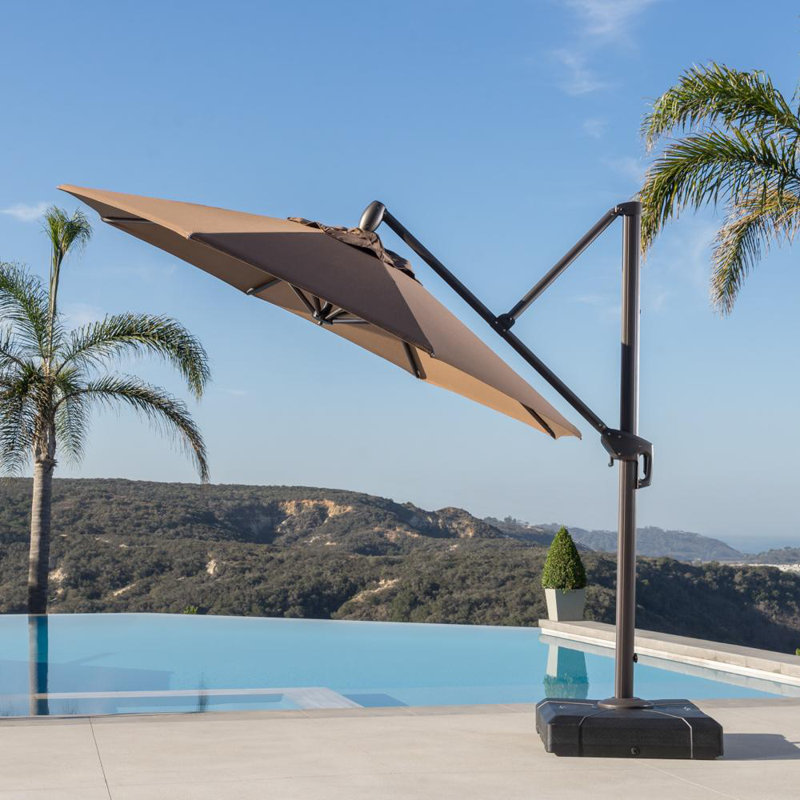 Parasol en porte-à-faux 10 pi Cassidey, Toile châtaigne Sunbrella® toile