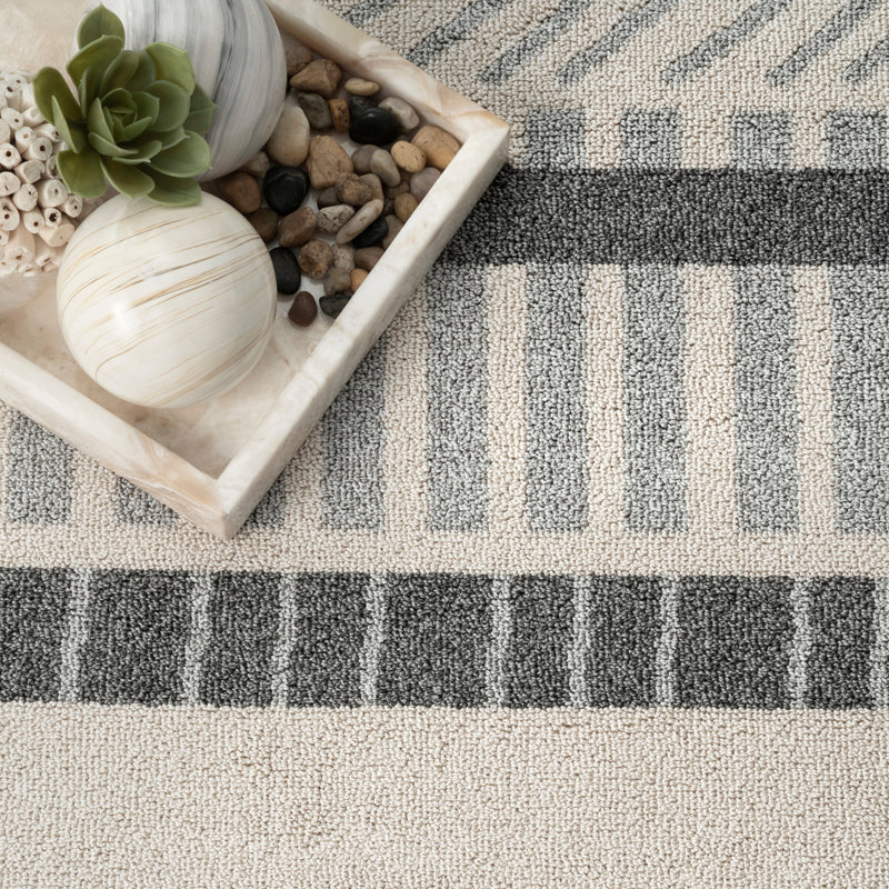 Tapis beige / gris Dirksen, Rectangle 5 pi x 8 pi