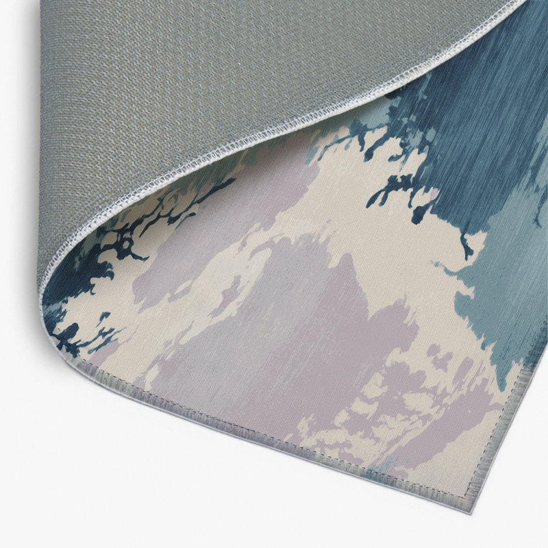 Tapis intérieur et extérieur bleu Watercolor, Rectangulaire 2 pi x 3 pi