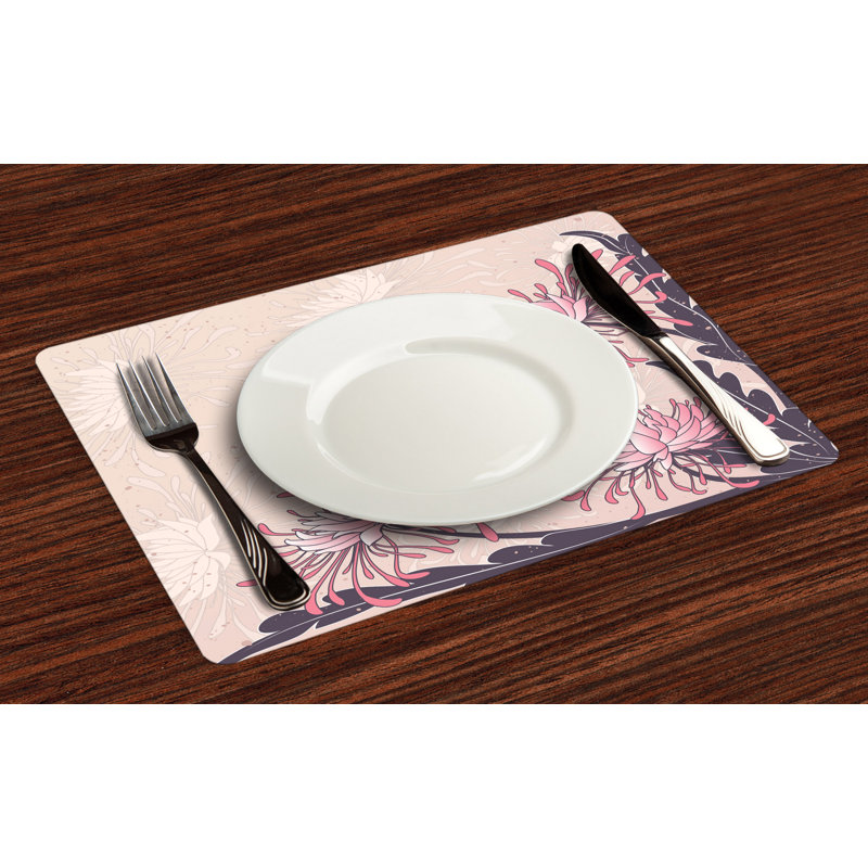 Polyester Floral Rectangle Placemat