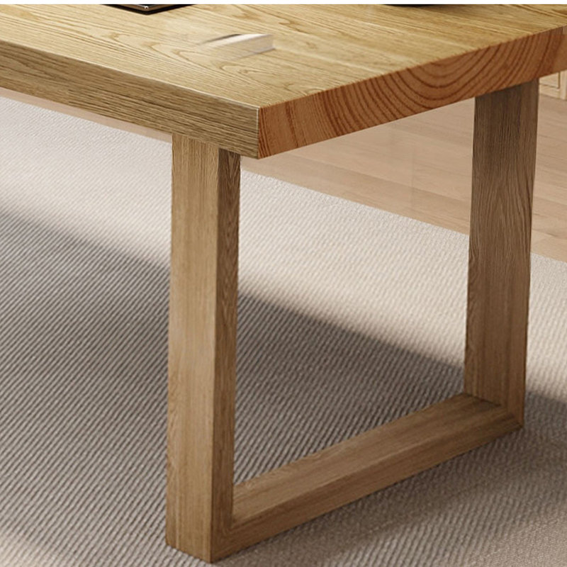 Bureaux rectangulaires en bois massif brun, Retour à gauche, 29.53" H x 62.99" W x 27.56" D