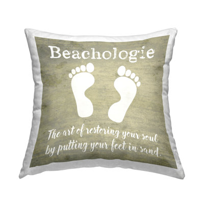 Beachologie Definition Phrase Printed Throw Pillow Design By Graffi*Tee Studios